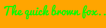 Image with Font Color 00FF00 and Background Color FFA500